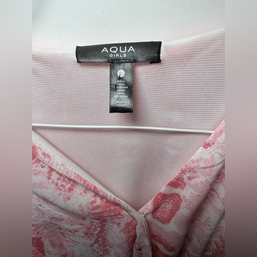 Aqua Girls’ Pink Snake Skin Peasant Dress Size Large - Picture 4 of 4